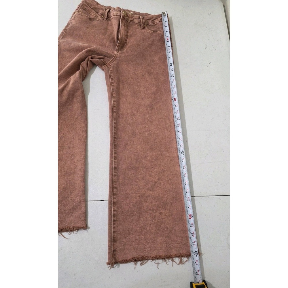 Kut Meg Fab Ab Wide Leg Jeans Womens 6 29x27 High Rise Raw Hem Stretch Mauve - Picture 12 of 16